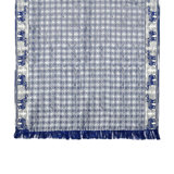 Thai Elephant Argyle Pattern Blue Rectangle Table Cloth
