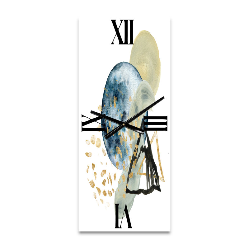 Horloge murale paysage minimaliste de montagnes avec lune II, Grand