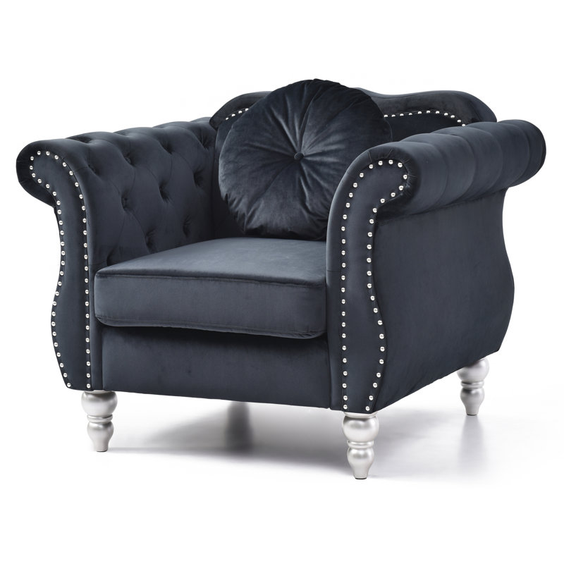Chaise avec accoudoirs évasés chic Chic, Black