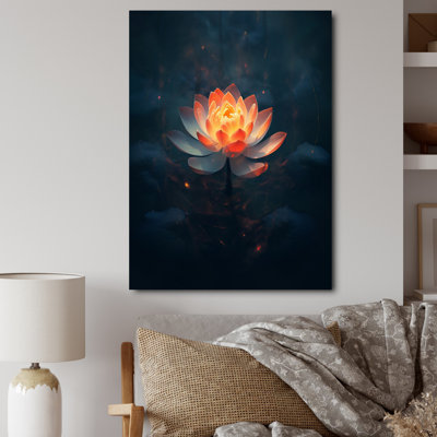 «Blossoming Wild White Lotus In Full Moon Pond I», reproduction d'art sur toile Lotus