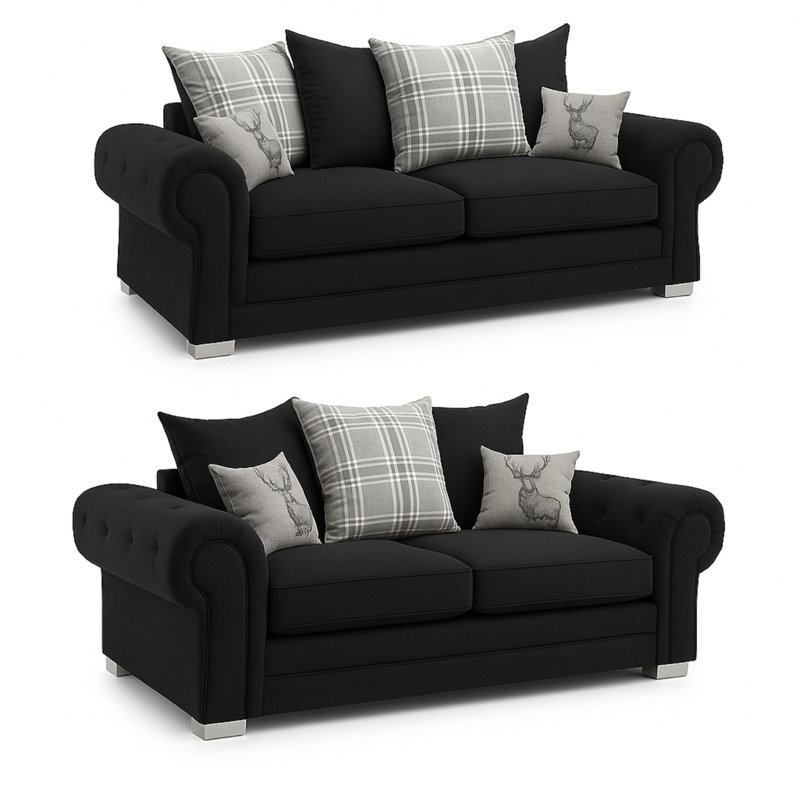2 - Piece Living Room Set, Black