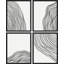 Motif de lignes abstraites géométriques noires et blanches encadrées sur papier, 4 pièces-97782690-97782691