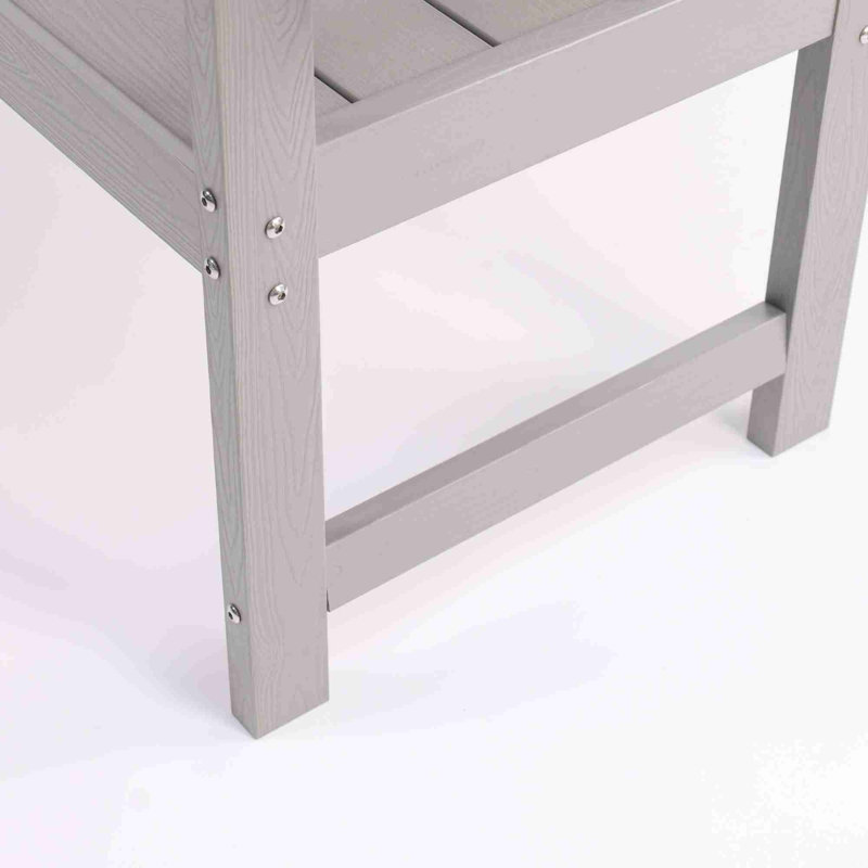 All-Weather HIPS Outdoor Bench, Light Gray
