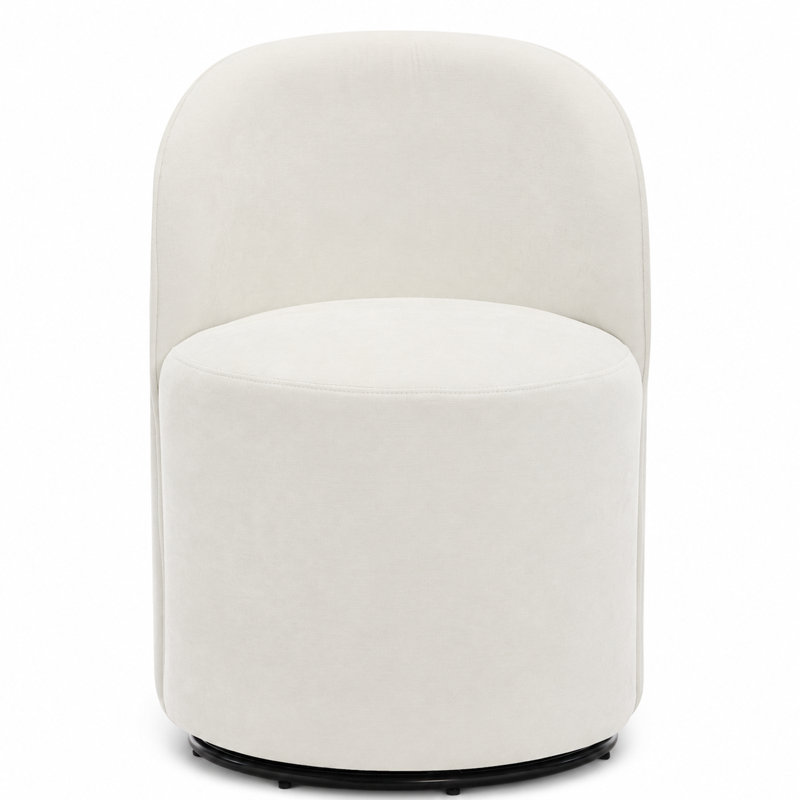 Swivel Upholstered Dining Chair, Cream