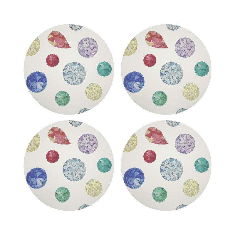 Jewel Pebble 16" Vinyl Placemat, White