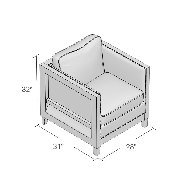 28" Wide Top Grain Leather Club Chair