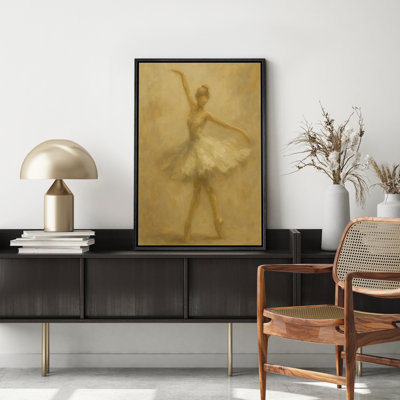 «Ethereal Ballet Mouvement Soft Neutral Figure Scene», reproduction d'art sur toile encadrée