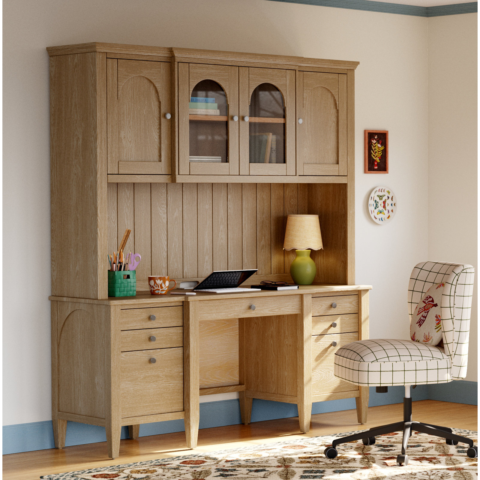 Gayle 66'' Credenza Desk with Hutch
