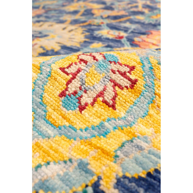 Oushak Camouflage Area Rug in Blue