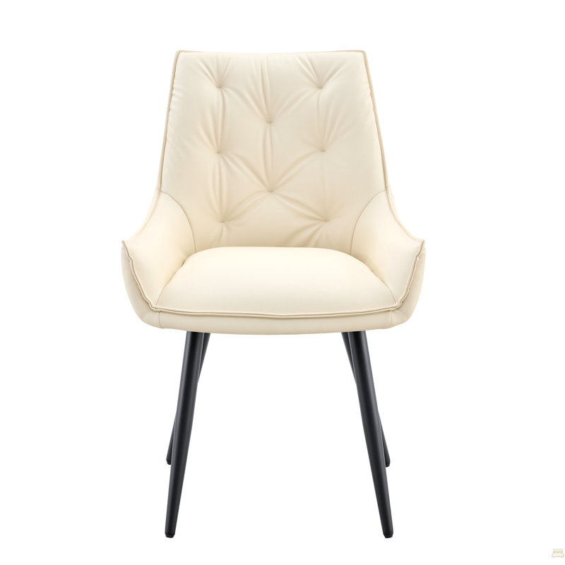 Ensemble de 2 chaises de salle à manger en similicuir, 2, Blanc