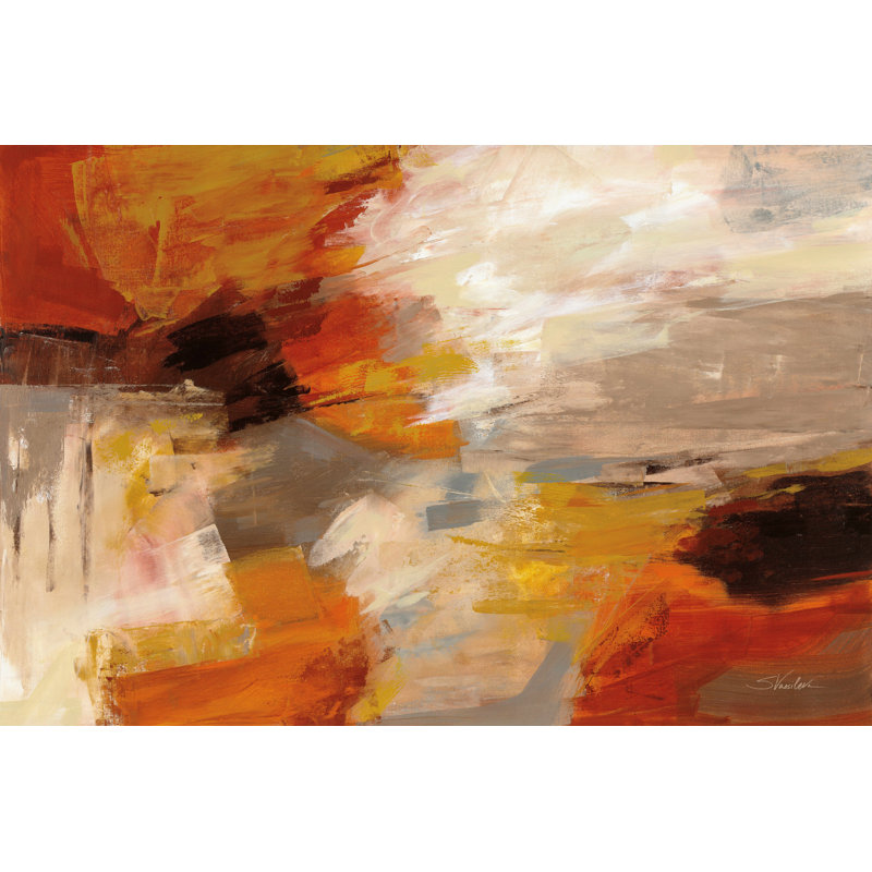 «Falling Leaves» par Silvia Vassileva - peinture sur toile tendue, H 32 po x l 48 po