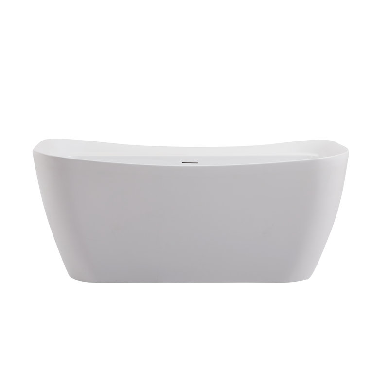 Dezra 66.94'' x 30.75'' Freestanding Soaking Bathtub, Polished Chrome