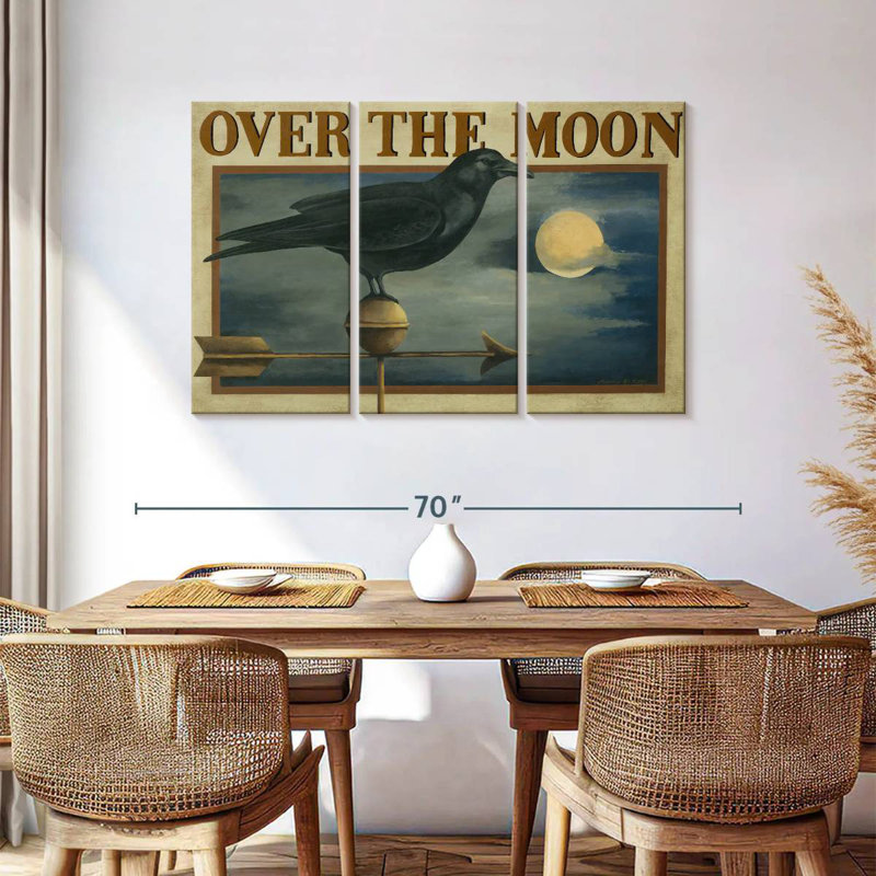 Brampt Over The Moon Crow Weathervane, 36" H x 57" W