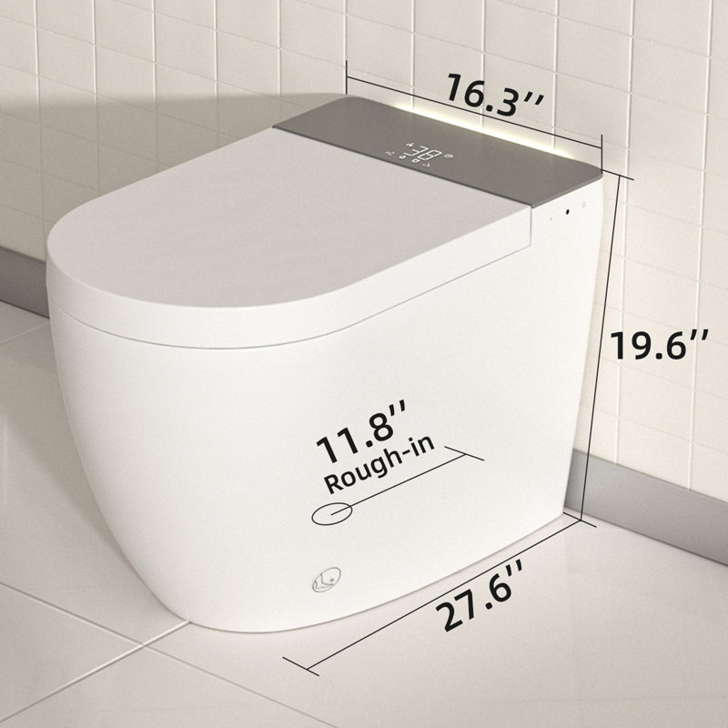 Modern integrated Smart toilet, Auto Open/Close lid, temperature heating seat, instant warm water cleaning, can automatically flush, remote control flush, foot sensing flush