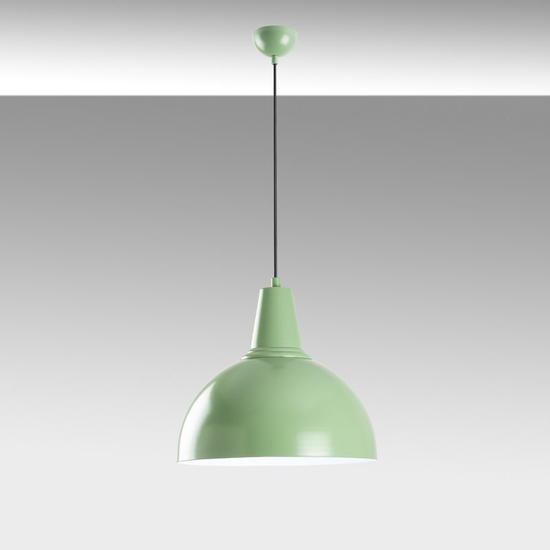 Lustre en métal menthe, hauteur réglable 12 - 47,6 pouces | Plaque de base de diamètre de 11,8 po x 9,8 po | 1 x douille E27, 40 W maximum | Luminaire élégant pour la maison, le bureau et la salle à manger, conception moderne unique, IP20