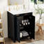 Meuble-lavabo de 24 po avec lavabo en céramique rétro. Bois massif et couleur. Portes à fermeture en douceur. Rangement spacieux. Tablette réglable. Armoire 24 x 18,3 x 33,8 po. Finition. Options de rangement spacieuses.