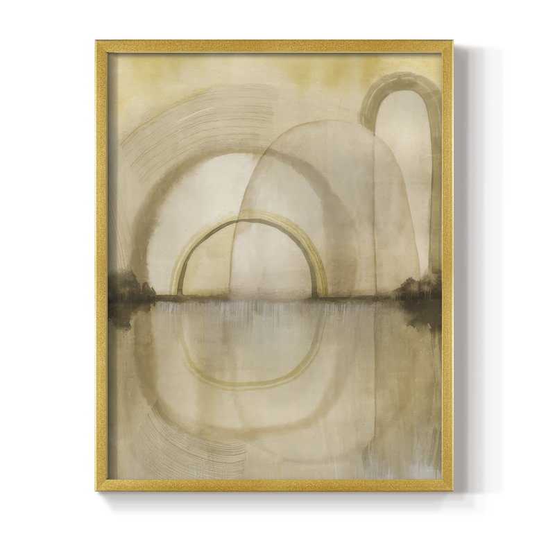 «Soft Golden Reflections I», reproduction encadrée - bois massif, H 15 po x l 12 po, Doré