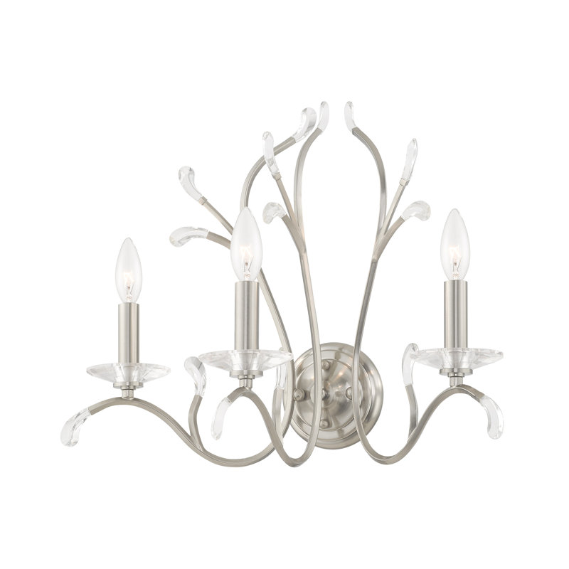 Almirah Candle Wall Light, Brushed Nickel