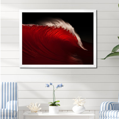 " Minimalism Black Red Wave Scenery "