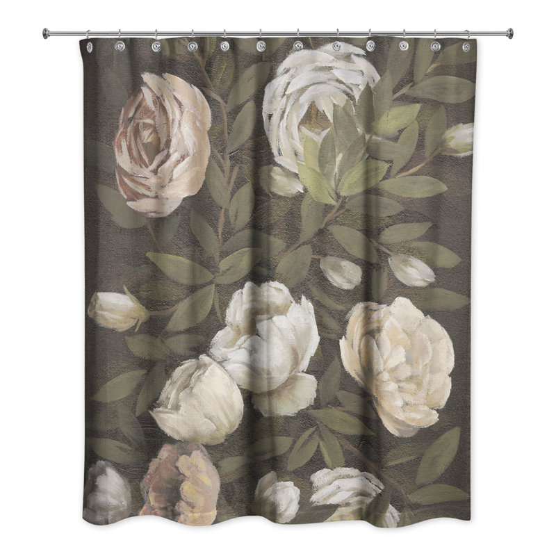 Antique Florals Warm Shower Curtain