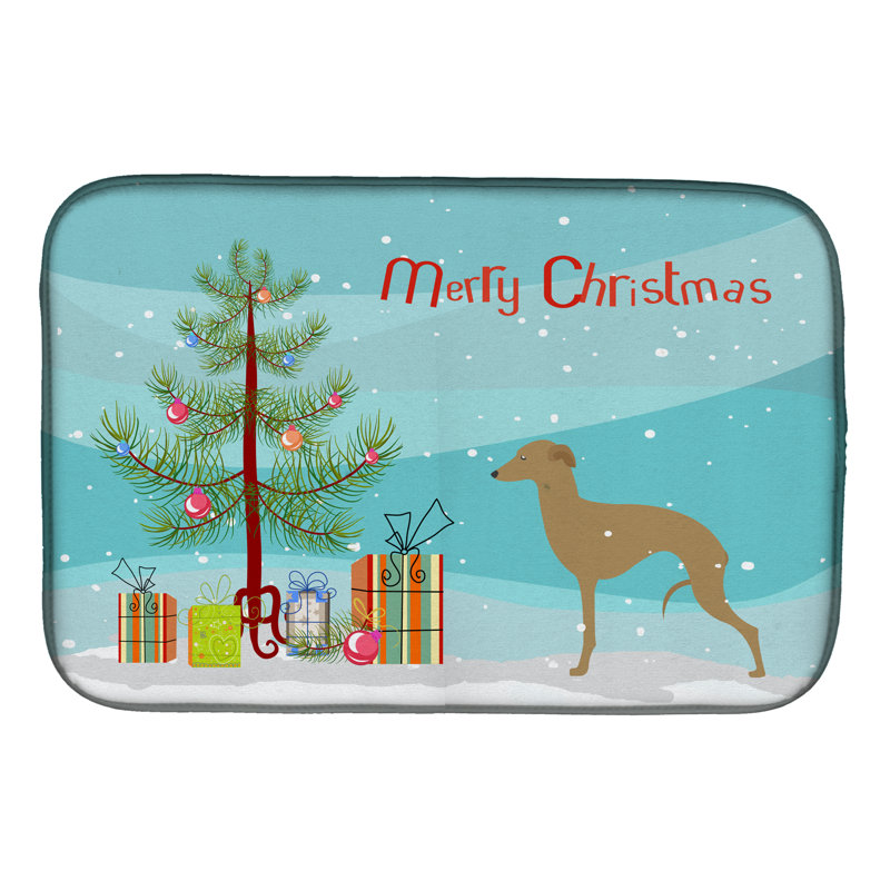 Tapis de séchage en sapin de noël italien lévrier merry