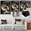 Or et noir vitrail spirale V - décoration murale moderne en métal-87839952
