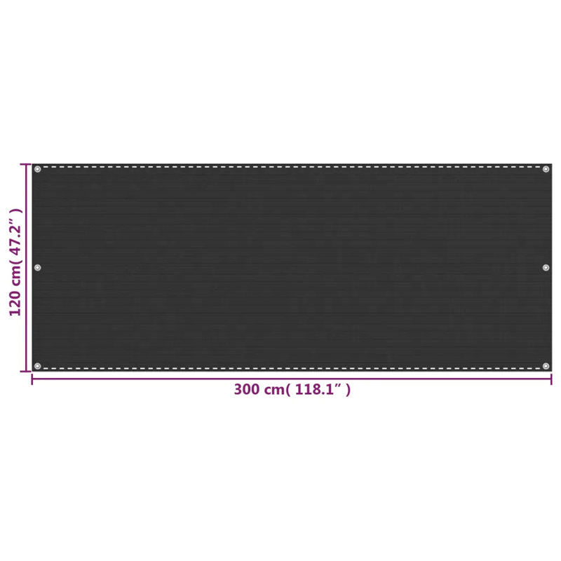 Hannabel Balcony Screen Cream 120X300 Cm HDPE, Anthracite