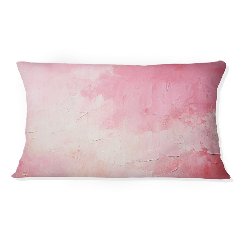 Coussin décoratif doré et rose à motif abstrait de rivière IV - fuchsia