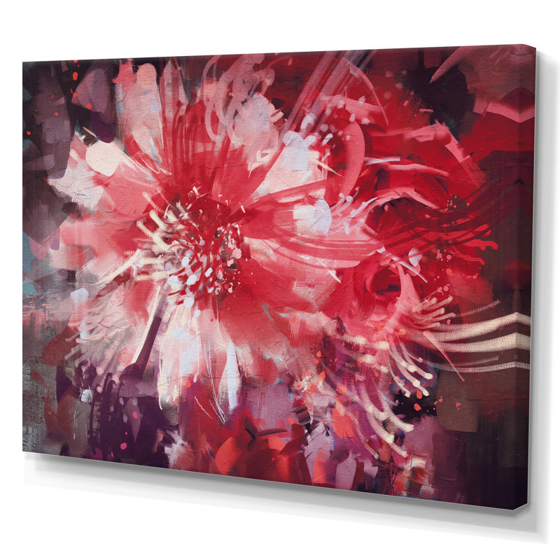 «Abstract Vivid Flower Bouquet», reproduction sur toile, H 12 po x l 20 po x P 1 po, Toile tendue