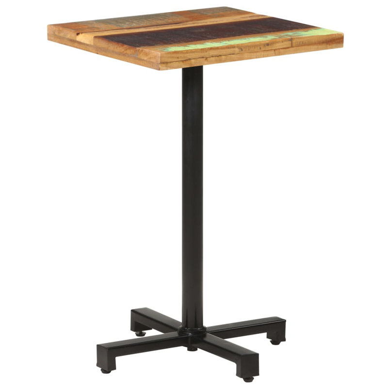 Bistro Table Square Solid Acacia Wood, 29.53" H x 19.69" W x 19.69" D, Gray