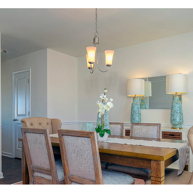 Ashunta 3 - Light Dimmable Chandelier, Satin Nickel