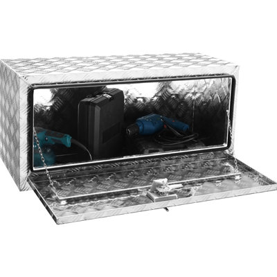 Aluminum Truck Box, 36"14"16", Lock And Keys, Waterproof, Suitable For Pickup Trailers Heavy Duty Diamond Plate Tool Aluminum, Keeps Items Dry