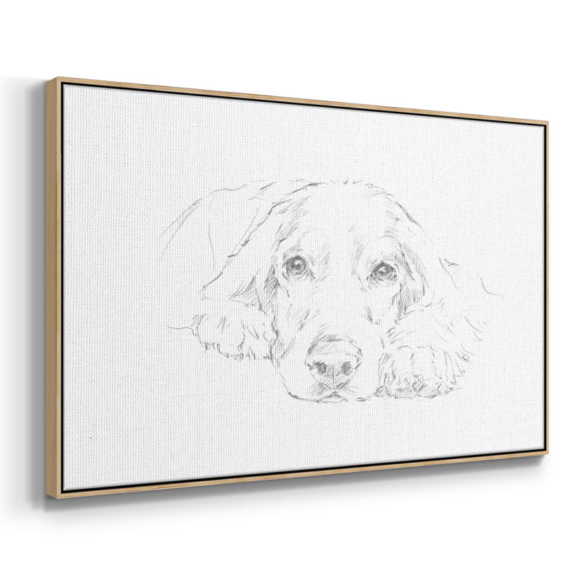 Lazy Dog II, H 27 po x l 41 po x P 2 po, Toile avec cadre en bois naturel, Pas de tapis
