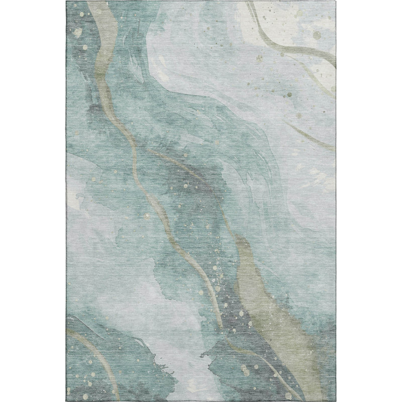 Premium Machine Washable Northdale AMF1529 Waves Rug, Rectangle 3' x 5'