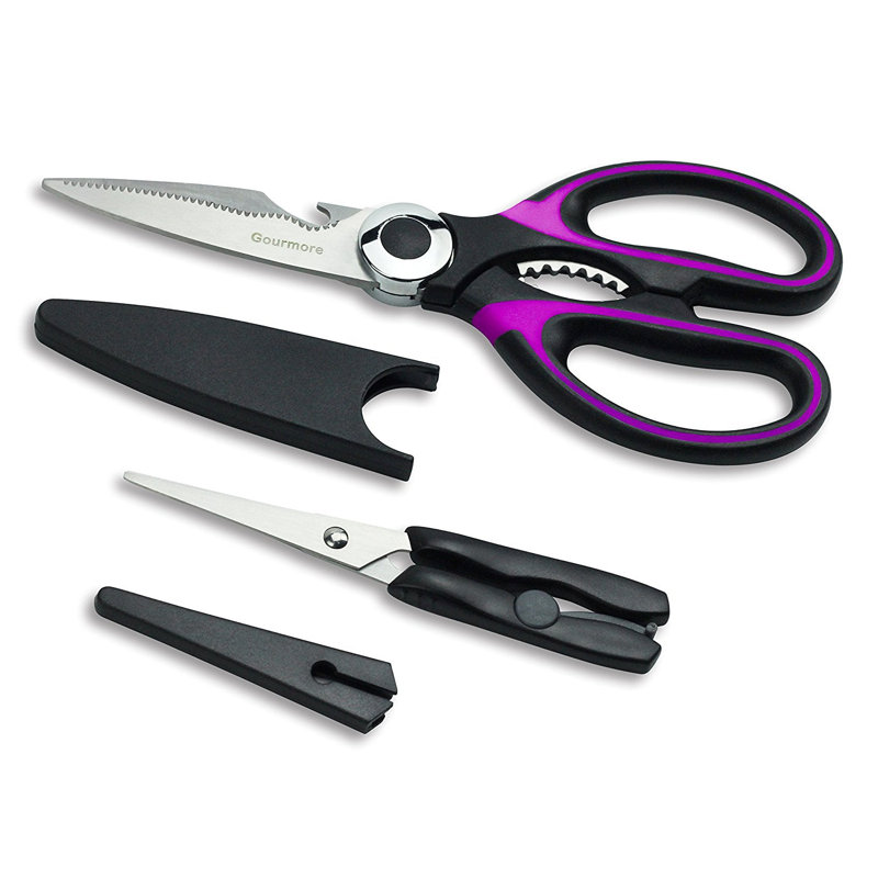 Premium Kitchen Scissors Multi-Purpose Sharp Blades shear with Protective Cover and little scissors