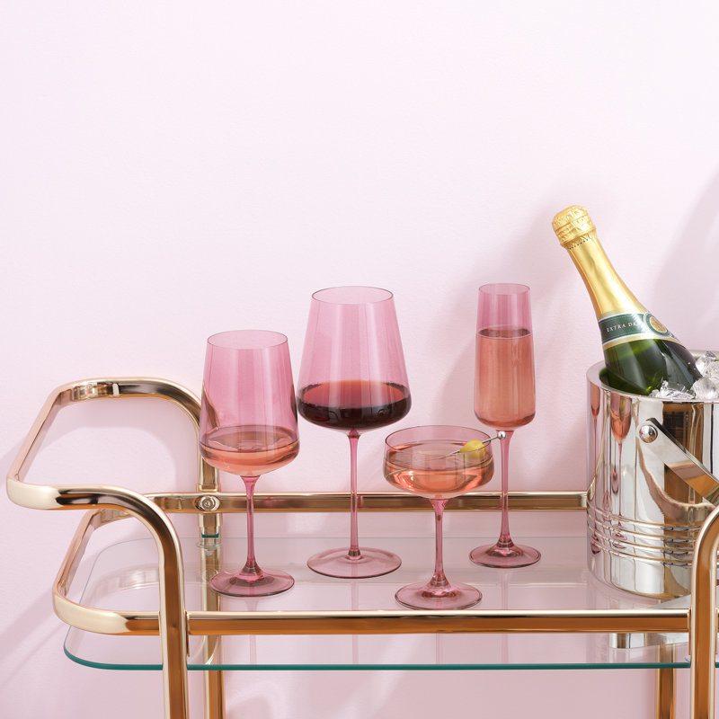 Flûtes à champagne Sidney - 7 oz - ensemble de 4 - rosé, Rosé
