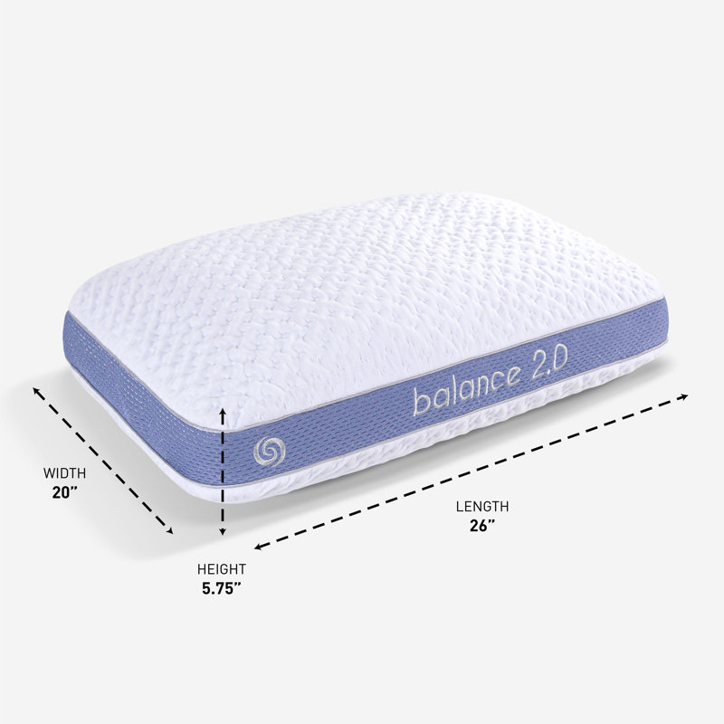 Balance 2.0 White and Blue Medium Hybrid Pillow