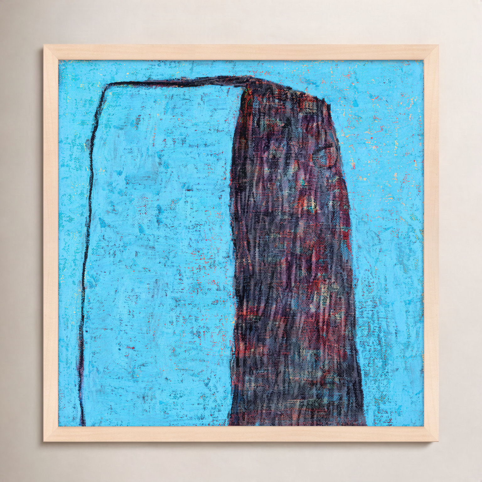 Turquoise Tower by Stephanie Dennis, 24" H x 24" W  x 1.25" D, Maple