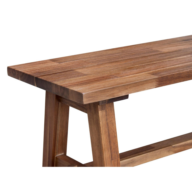 Naugatuck Solid Wood Bench, Brown