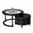 Modern Nesting Coffee Table Set With Glass And Solid Wood Frame