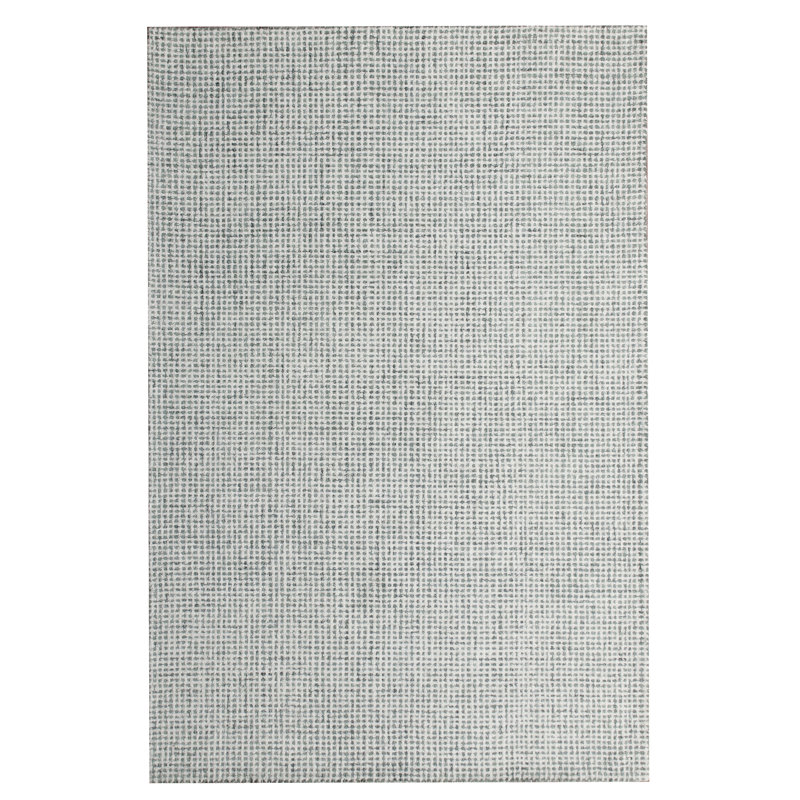 Abstract Contemporary Grid Handmade Wool Blend Area Rug, Rectangle 10' x 14', Beige/Ivory