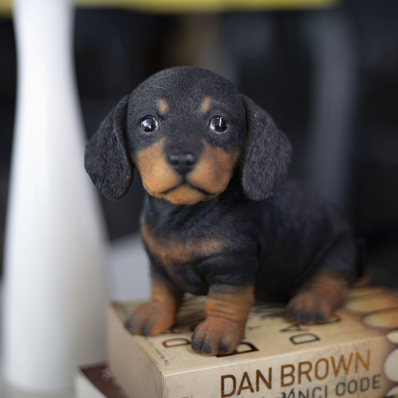 Dachshund | Handpainted Decorative Puppy Statue for Home & Garden Decor | Premium Polyresin Dog Statue | Gift for Dog Lovers | Weather-Resistant Indoor/Outdoor Decor
