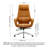 Height-Adjustable Leather Office Chair with Fixed Armrests