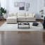 Canapé modulaire en L avec repose-pieds en chenille beige spacieux pour la maison