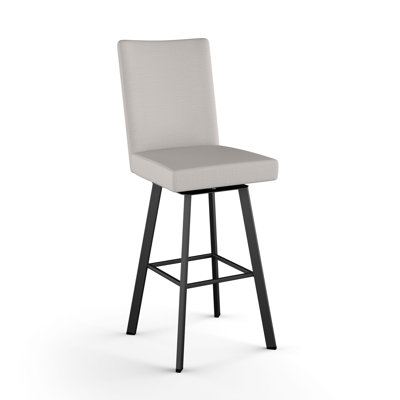 Tabouret de bar et de comptoir pivotant rembourré avec dossier