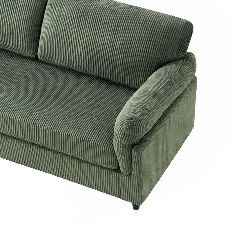 Causeuse en velours côtelé de style nuage avec charme Mid-Century et fabrication robuste pour une détente spacieuse