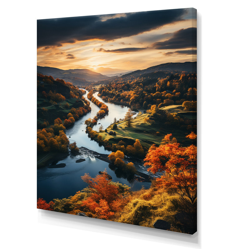 «Forest Autumn in The Usa II», art mural sur toile imprimé forêt, H 32 po x l 24 po x P 1 po, Toile tendue