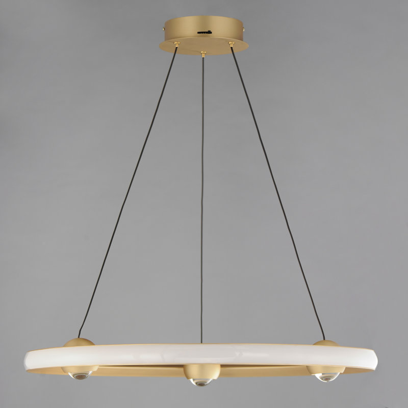 Luminaire suspendu 1 lumière, Or, H 2,75 po x l 24 po x P 24 po