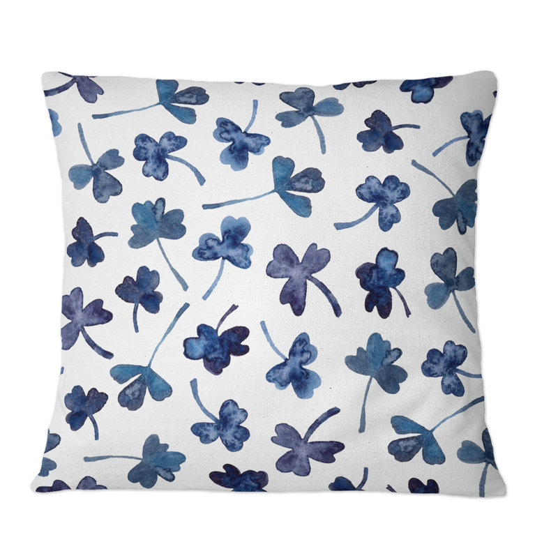 Coussin Blue Shamrocks, 16 po x 16 po