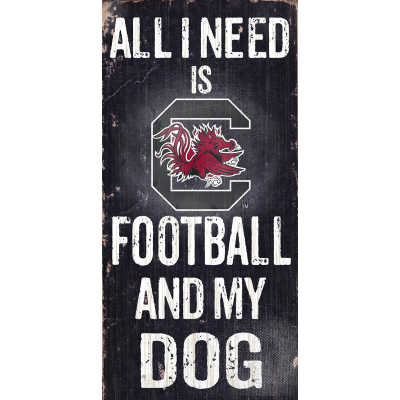 « football and my dog », plaque d’art textuel NCAA, University of South Carolina
